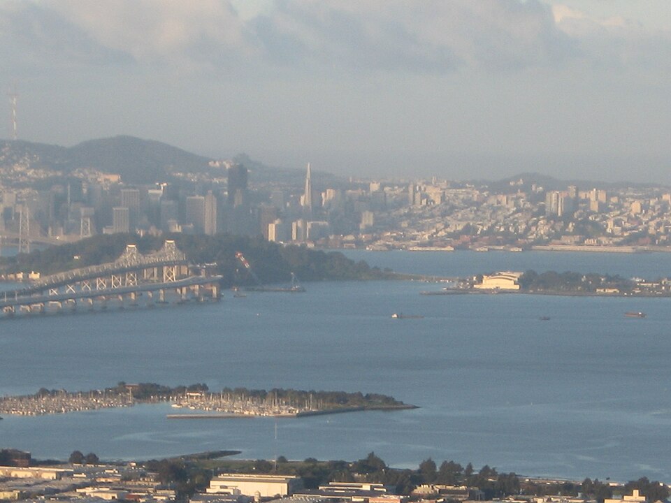 Downtown San Francisco viewed from across the bay in Berkeley