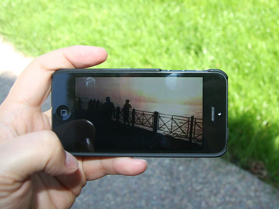 Smartphone displaying mobile video content