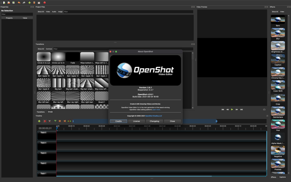 OpenShot video editor interface showing timeline and editing tools on a computer screen