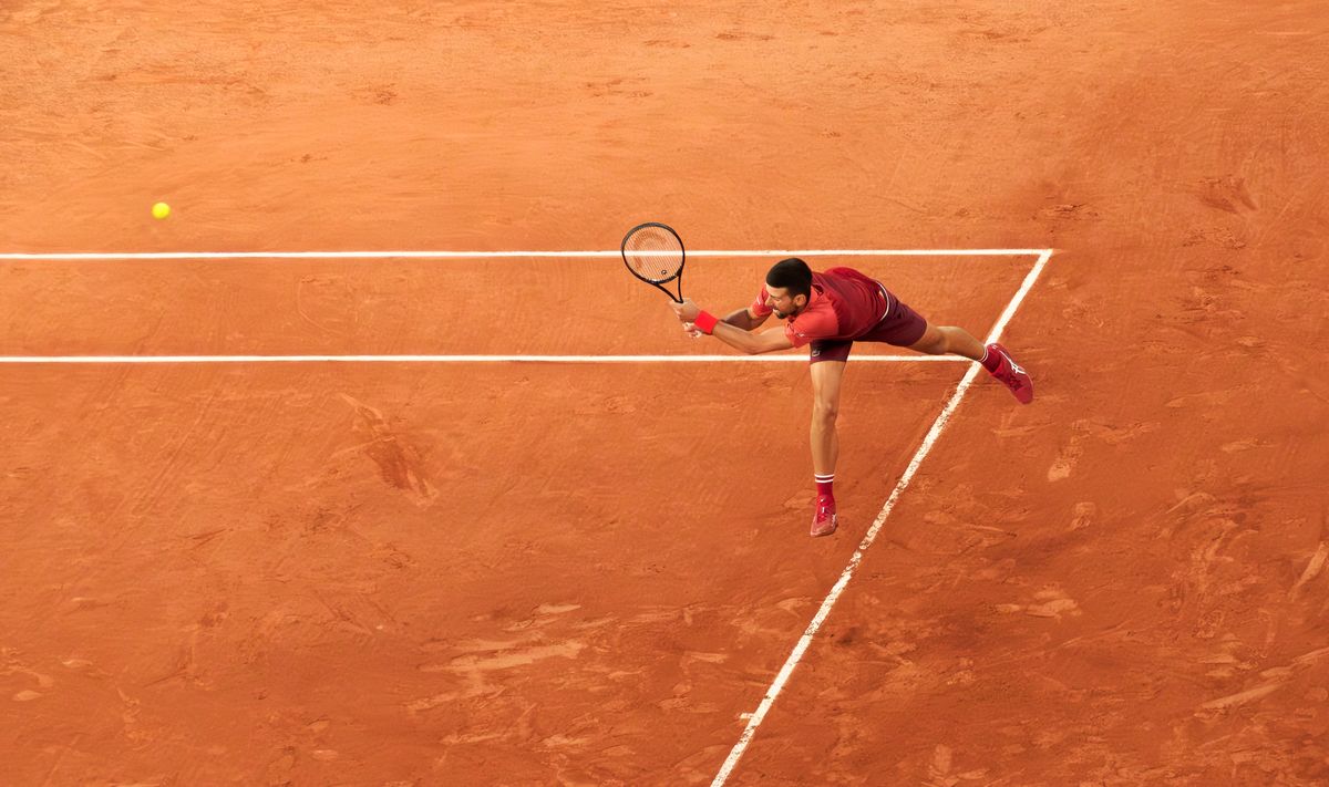 Tennis player competing at Roland Garros clay courts