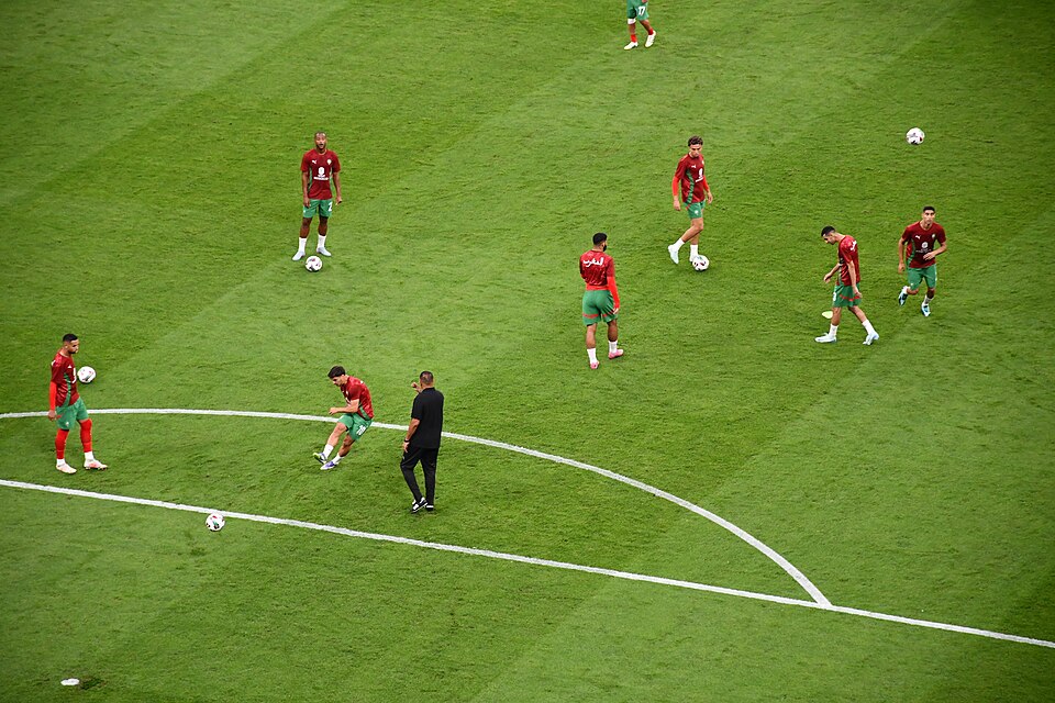 Players during World Cup qualifier action