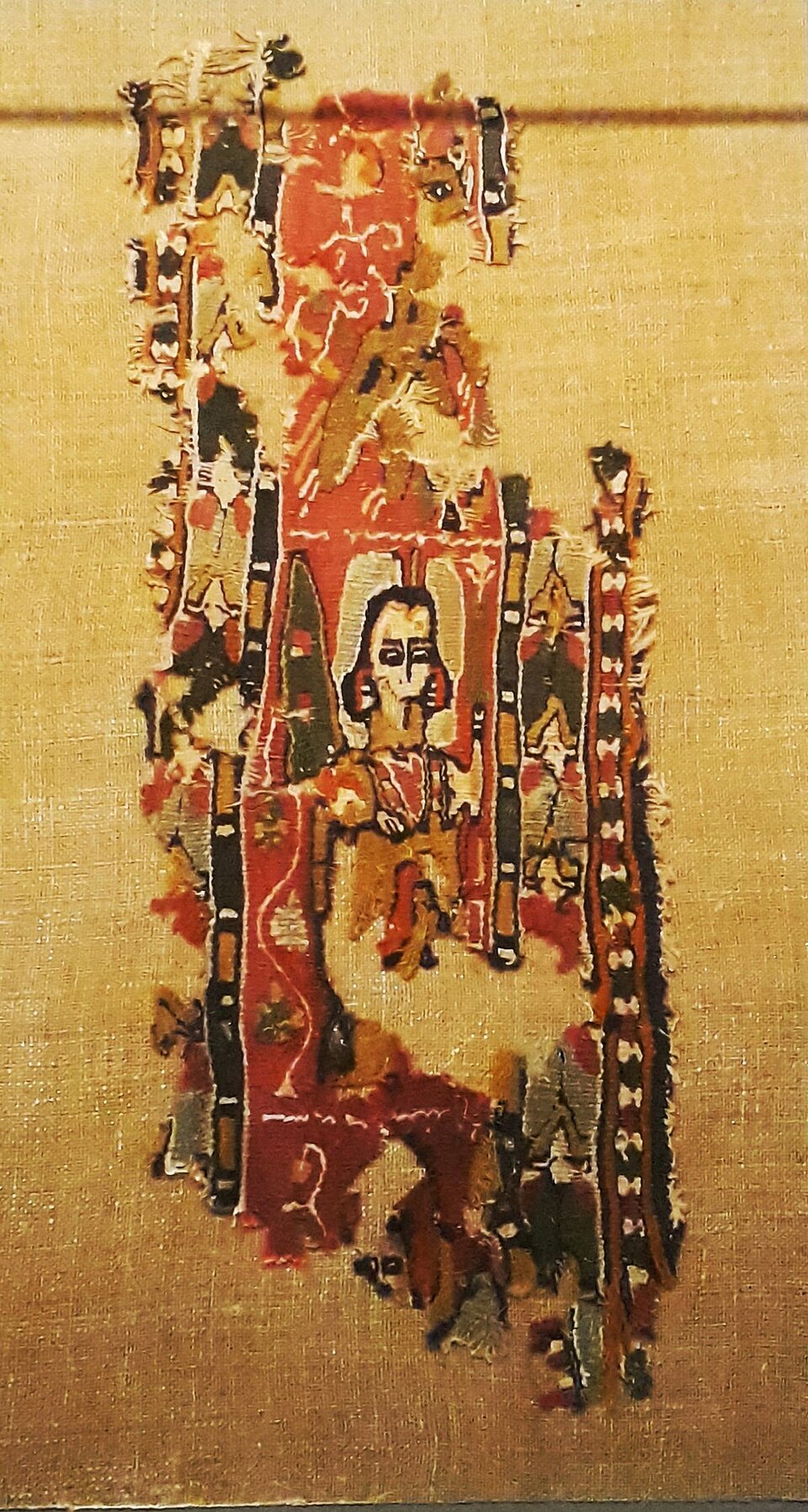 Ancient textile depicting the anthropic figure of Anthousa at the Fitzwilliam Museum