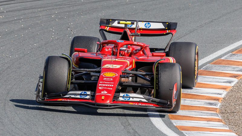 Formula 1 car racing at high speed during 2024 Dutch Grand Prix