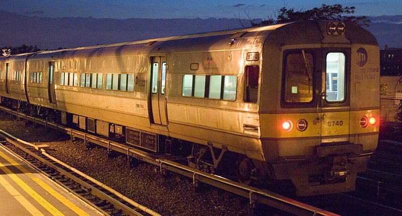 Long Island Rail Road commuters on platform