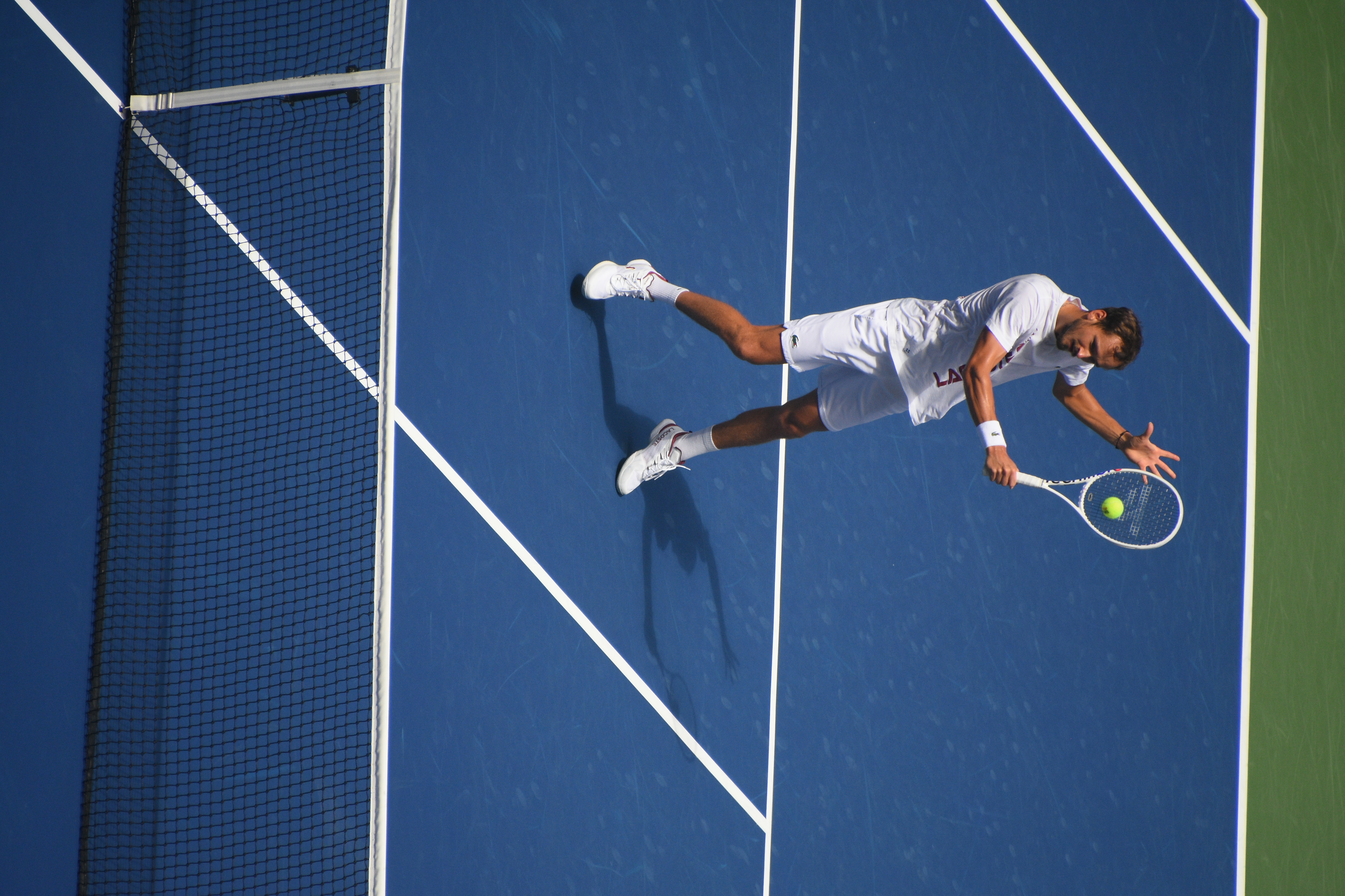 Daniil Medvedev during a practice session on court