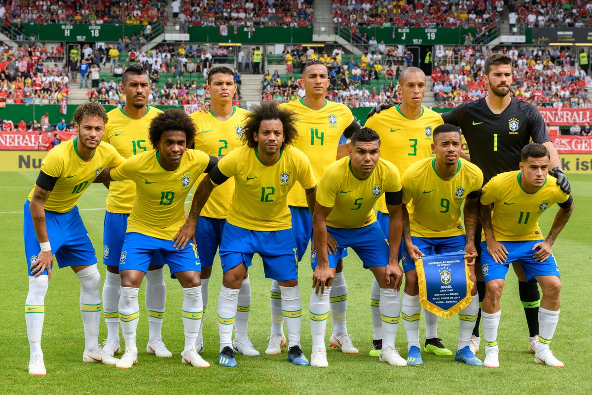 Brazil national team group photo before a match