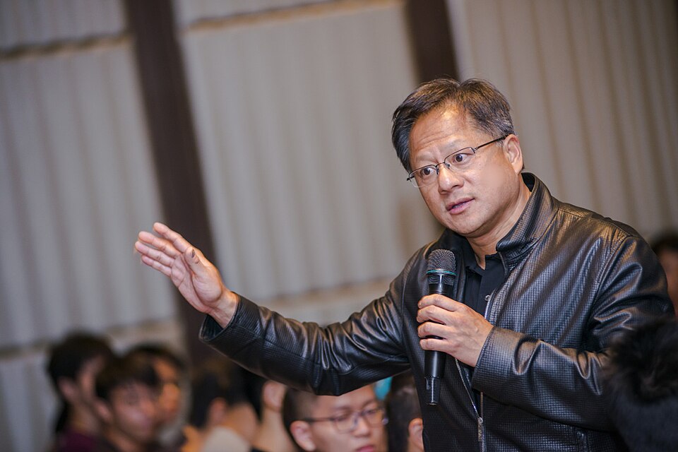 Jensen Huang presenting at Computex stage