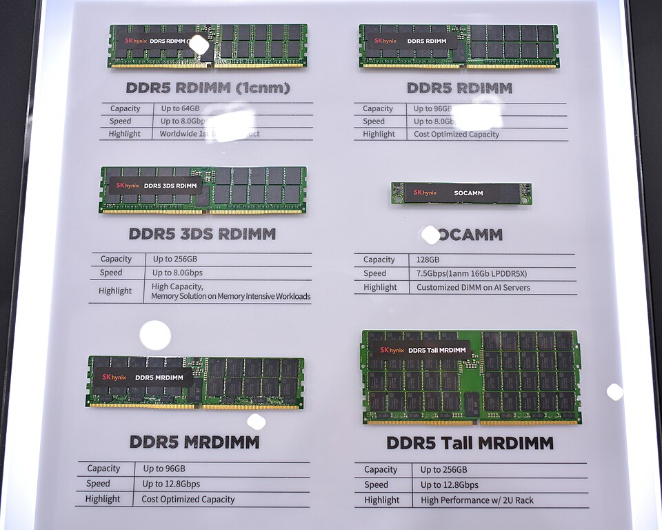 SK Hynix DDR5 memory form factors lineup
