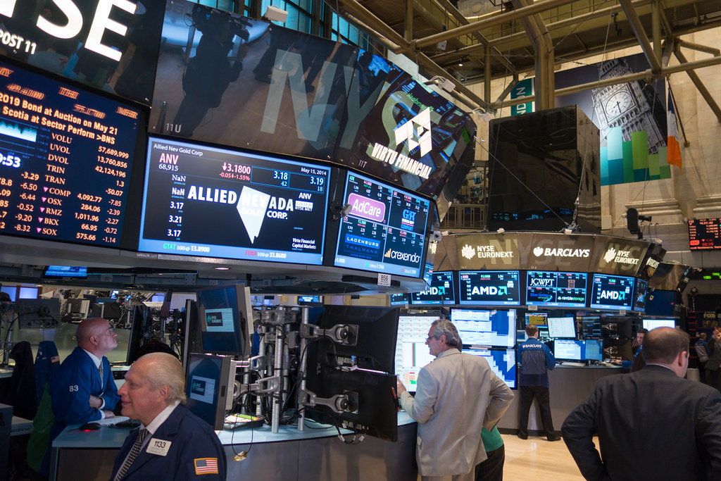 Trading floor at the New York Stock Exchange during an active session