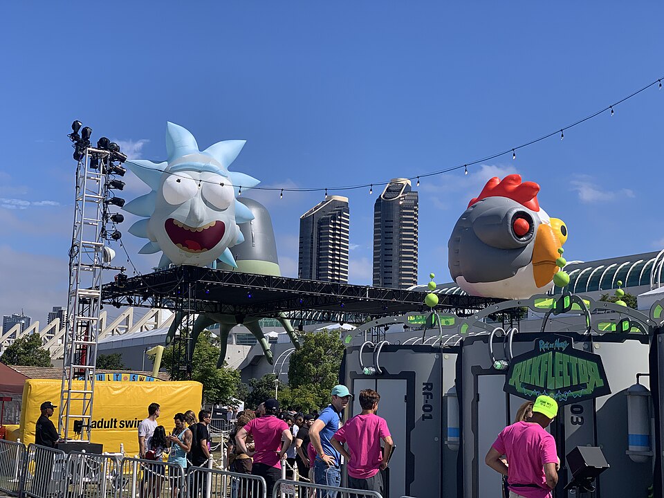 Rick and Morty themed display at San Diego Comic-Con 2019